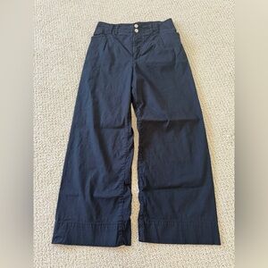 Anthropologie Black and Pink Trim Pants